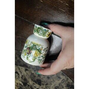 1940s-50s Masons England Large 4" Tall Brown Multicolor MANCHU Double EGG CUP